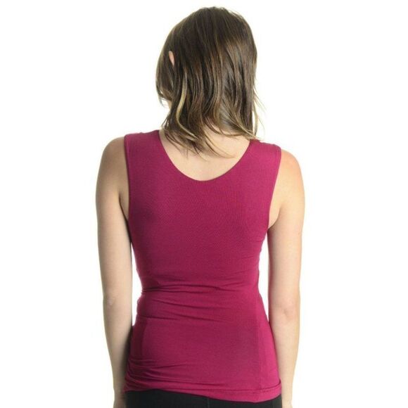 Free People Raspberry Knit Love Me Ruched Tank Top - Picture 2 of 2